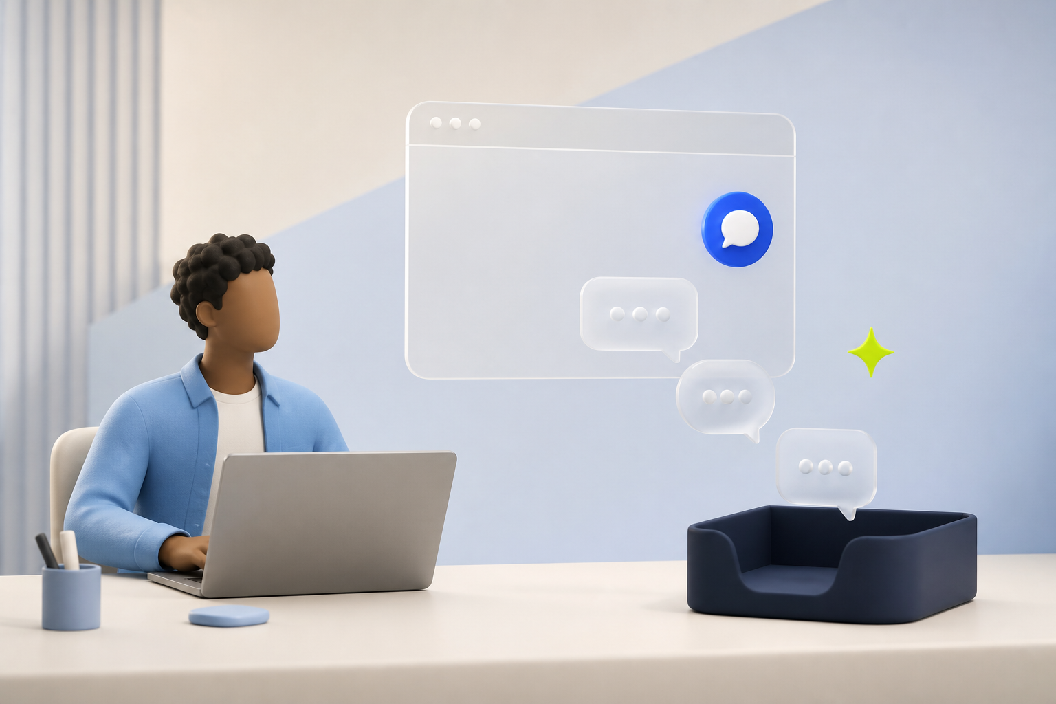 Website chat arriving in the GiovChat inbox