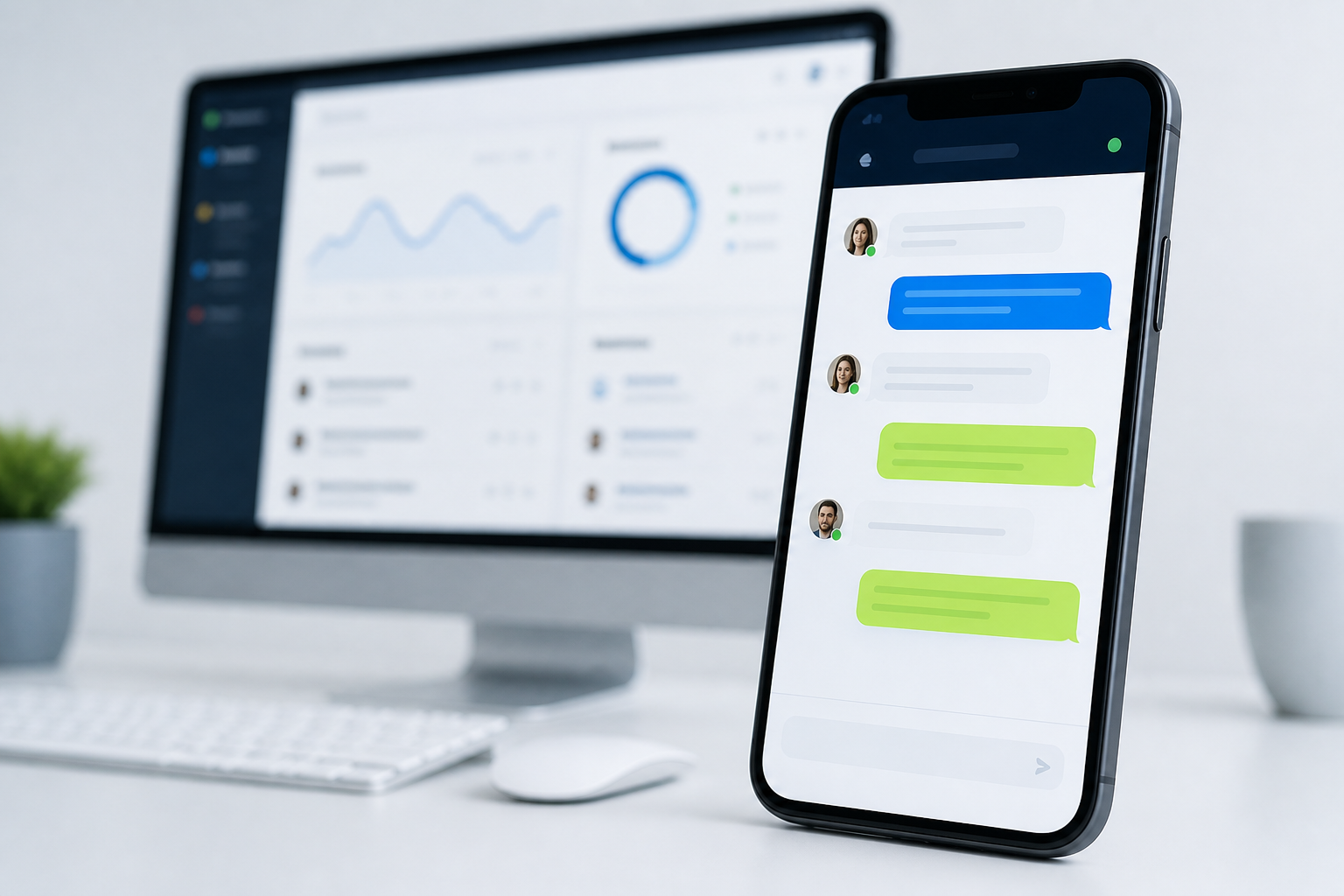 A visitor starting a live chat from a phone