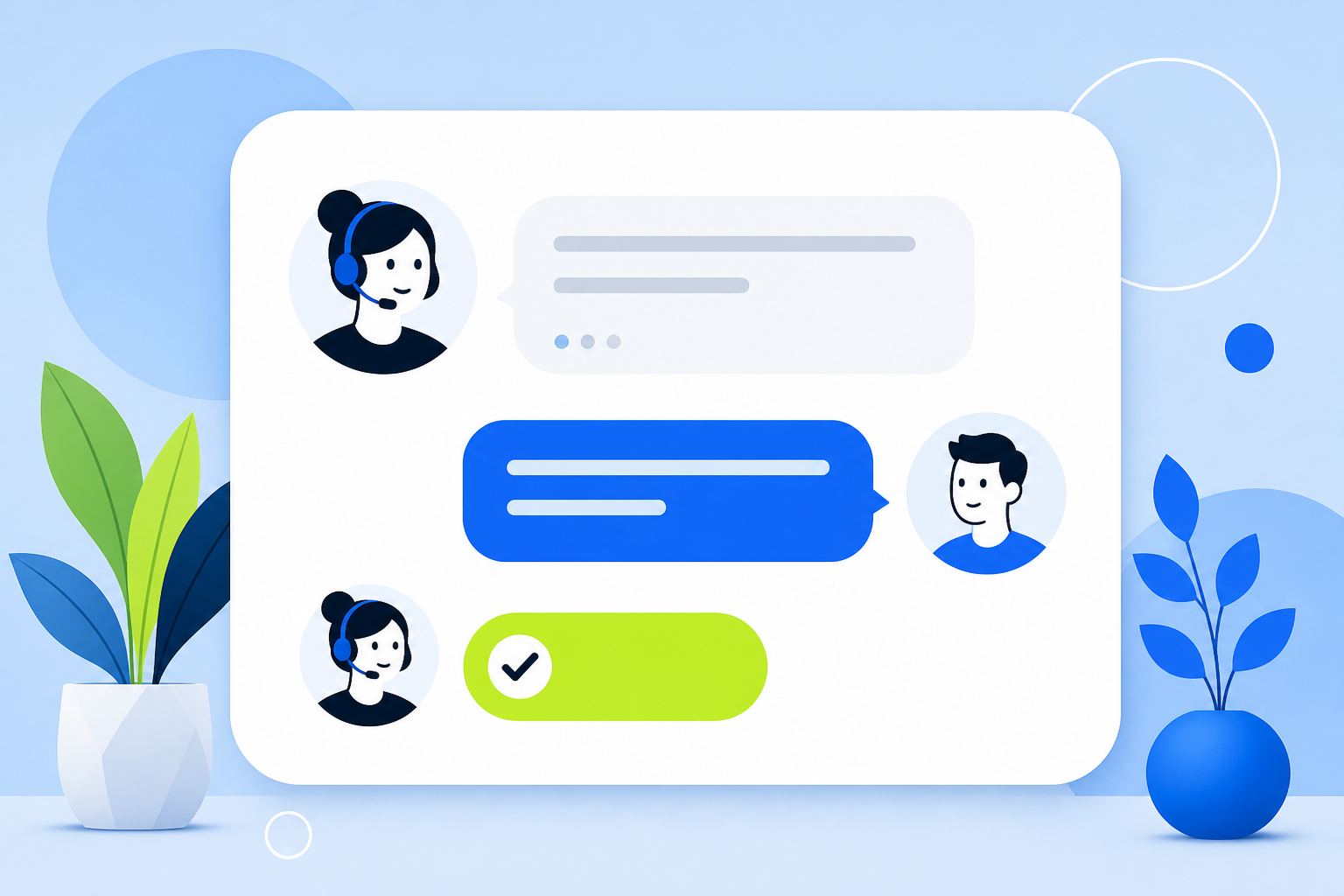 GiovChat product flyer showing inbox and widget together